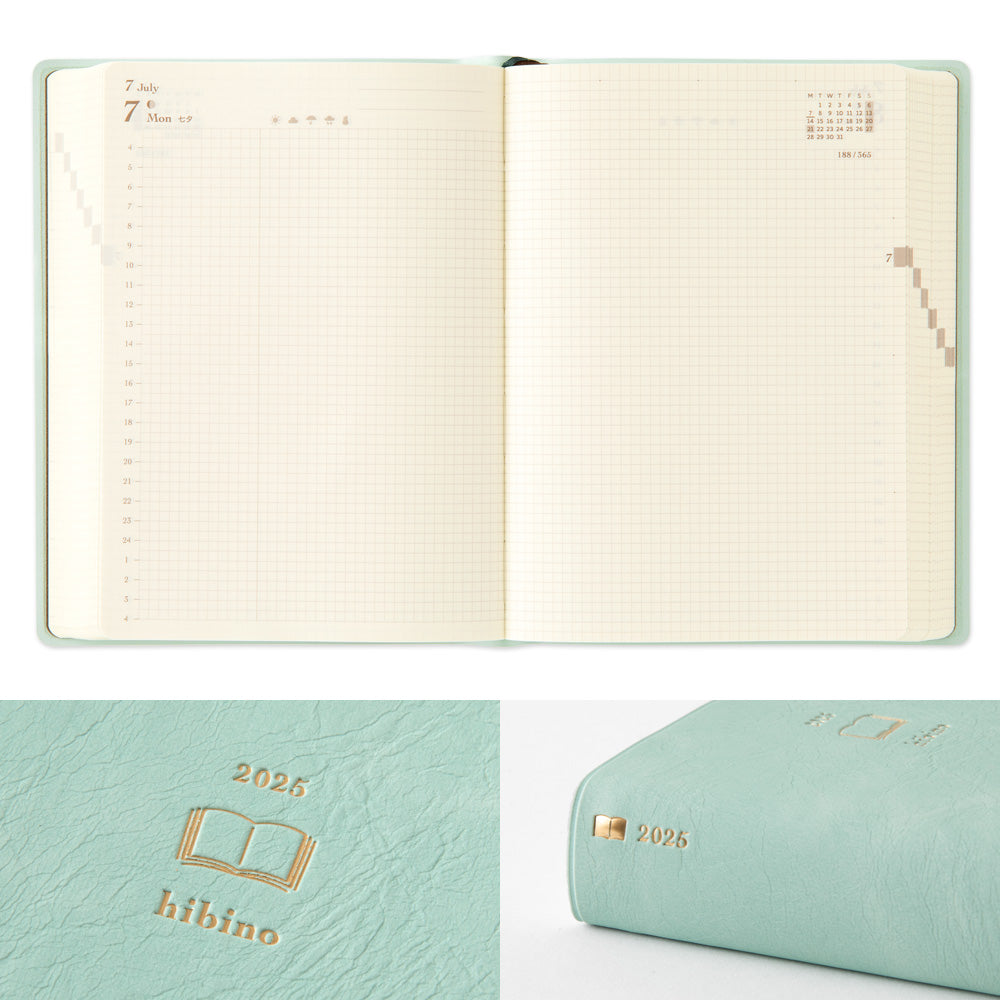 MIDORI 2025 Hibino Diary Blue-Green