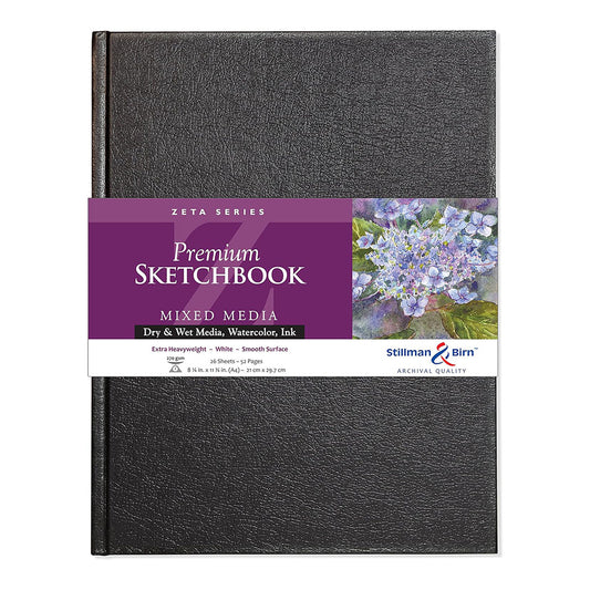 STILLMAN & BIRN Zeta Hardcover Sketchbook 270g Portrait 8.25x11.75in (A4) 26sh White