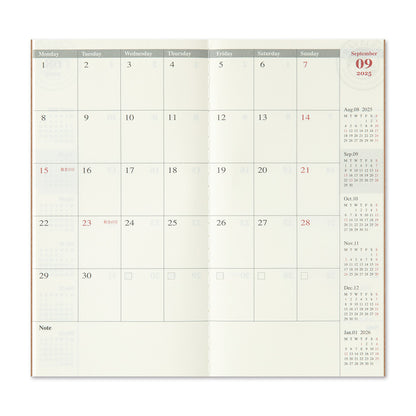 TRAVELERS Notebook 2025 Regular Monthly Refill