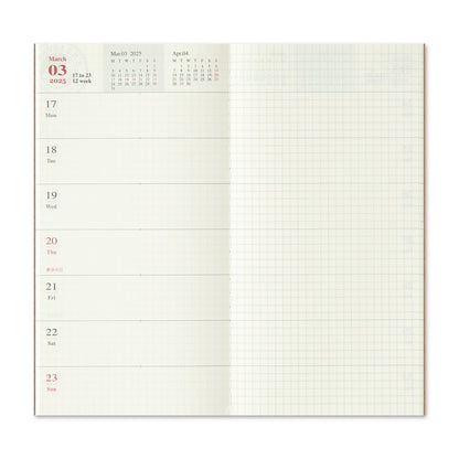 TRAVELERS Notebook 2025 Regular Weekly+Memo Refill