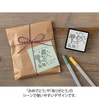 MIDORI Ojisan 30th Anniversary LE Paintable Stamp Pre-inked Bouquet