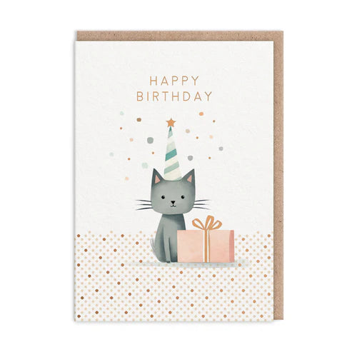 OHH DEER Card Birthday Cat