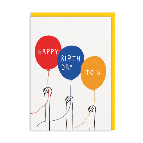 OHH DEER Card Birthday To U Balloons