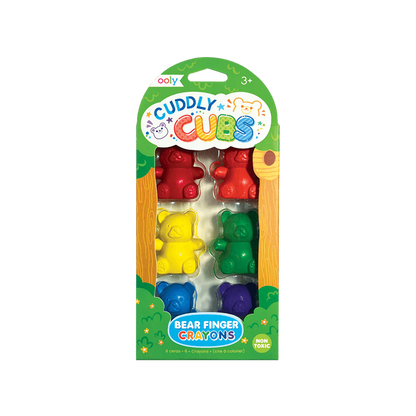 OOLY Cuddly Cubs Bear Finger Crayons - Set of 6