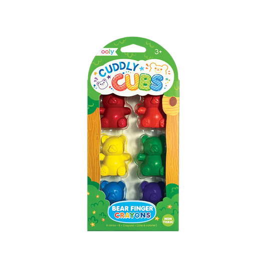 OOLY Cuddly Cubs Bear Finger Crayons - Set of 6