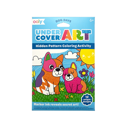 OOLY Undercover Art Hidden Pattern Coloring Activity Art Cards Dog Days