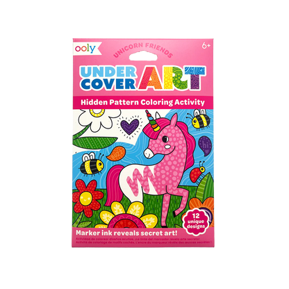 OOLY Undercover Art Hidden Pattern Coloring Activity Art Cards Unicorn Friends