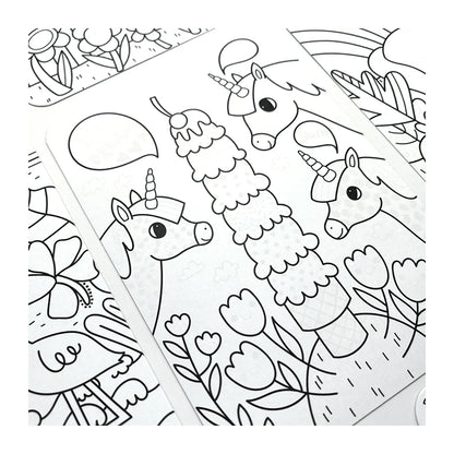 OOLY Undercover Art Hidden Pattern Coloring Activity Art Cards Unicorn Friends