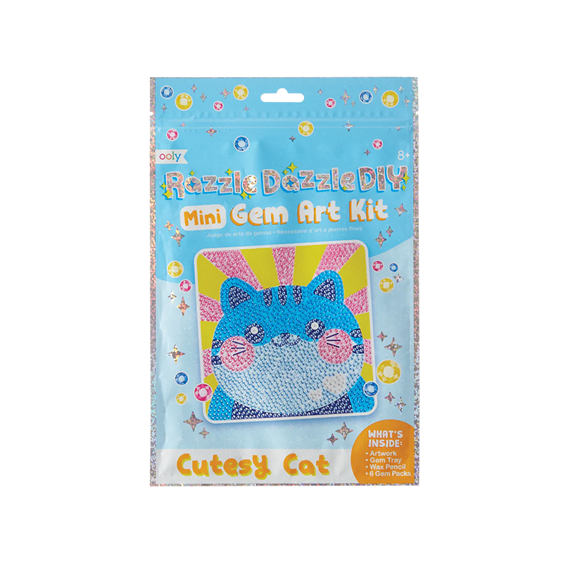 OOLY Razzle Dazzle DIY Mini Gem Art Kit - Cutesy Cat