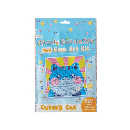 OOLY Razzle Dazzle DIY Mini Gem Art Kit - Cutesy Cat