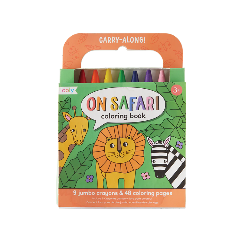 OOLY Carry Along Coloring Book Set - On Safari