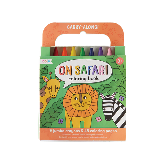 OOLY Carry Along Coloring Book Set - On Safari