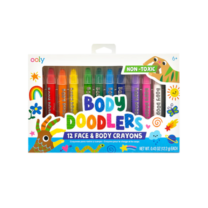 OOLY Body Doodlers Face & Body Crayons - Set of 12