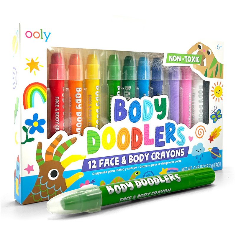 OOLY Body Doodlers Face & Body Crayons - Set of 12