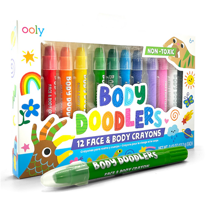 OOLY Body Doodlers Face & Body Crayons - Set of 12