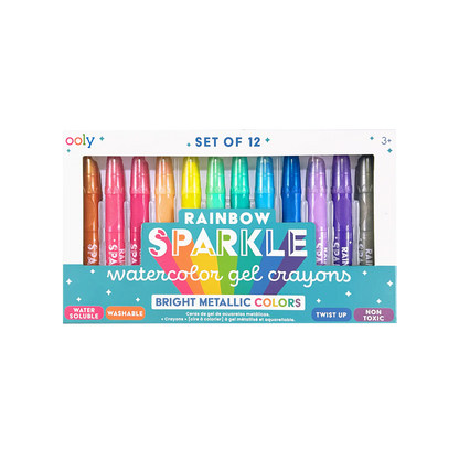 OOLY Rainbow Sparkle Metallic Watercolor Gel Crayons - Set of 12