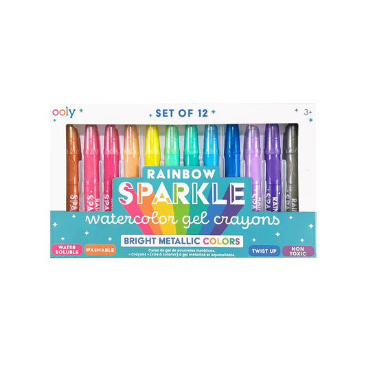 OOLY Rainbow Sparkle Metallic Watercolor Gel Crayons - Set of 12