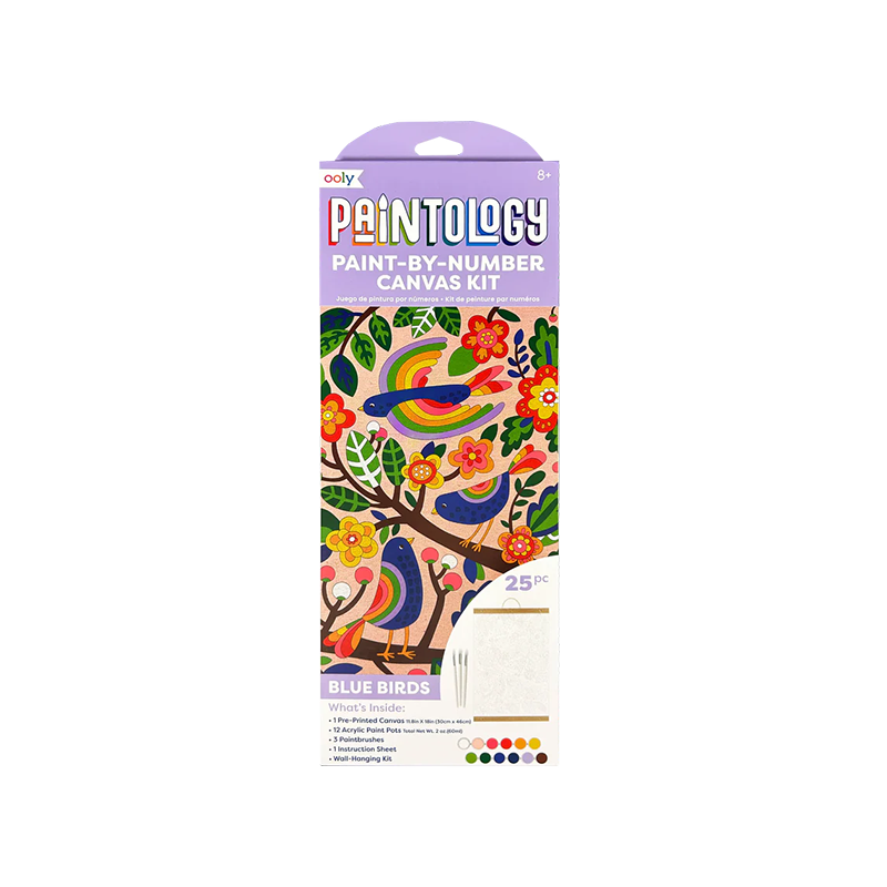 OOLY Paintology Paint-By-Number Canvas Kit Blue Birds