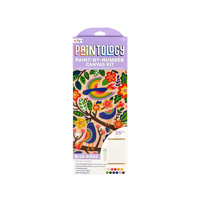 OOLY Paintology Paint-By-Number Canvas Kit Blue Birds