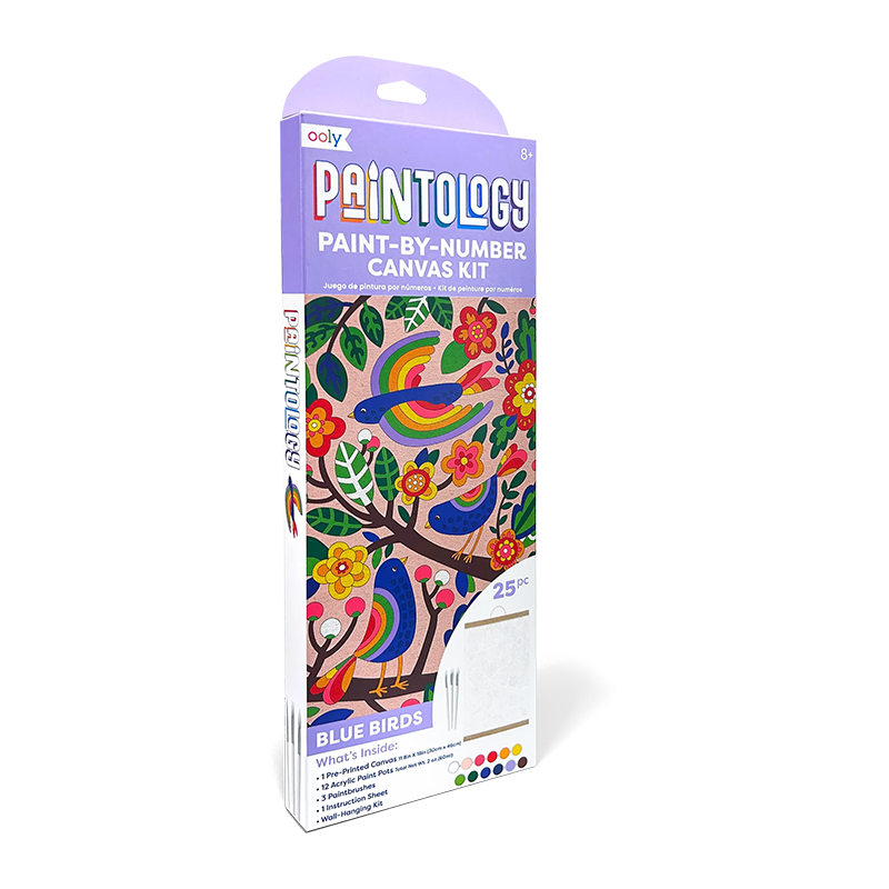 OOLY Paintology Paint-By-Number Canvas Kit Blue Birds