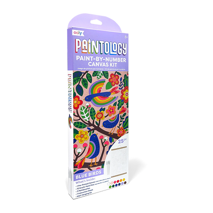 OOLY Paintology Paint-By-Number Canvas Kit Blue Birds