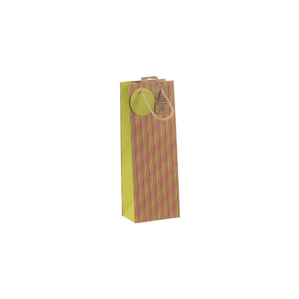 CLAIREFONTAINE Kraft Gift Bag Bottle 12.7x9x35.5cm Neon