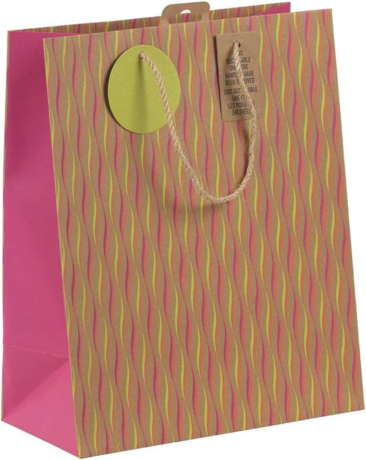 CLAIREFONTAINE Kraft Gift Bag L 26.5x14x33cm Neon