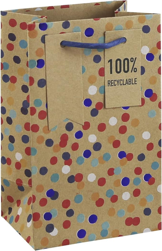 CLAIREFONTAINE Kraft Gift Bag Perfume 12.7x9x20.3cm Spots