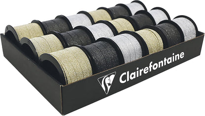 CLAIREFONTAINE Glitter Paper Ribbons 10mmx10M 1s-Black