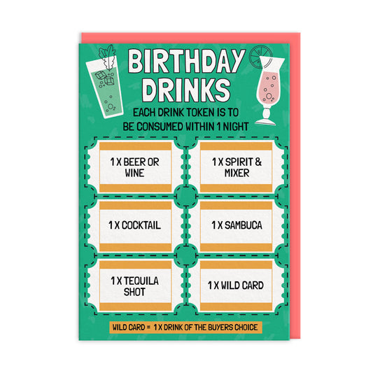 OHH DEER Card Birthday Birthday Night Drinks Coupon