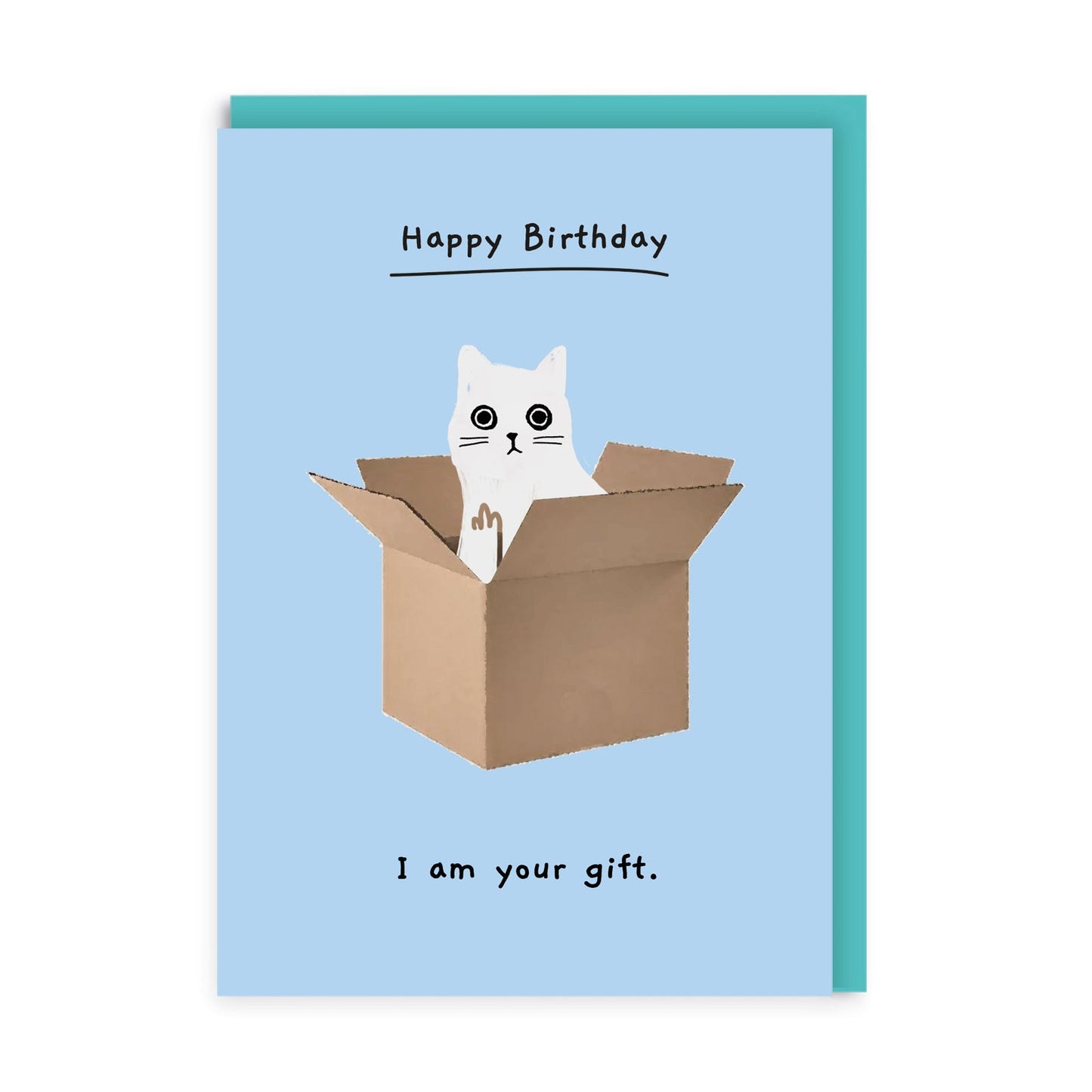 OHH DEER Card Birthday I Am Your Gift Cat