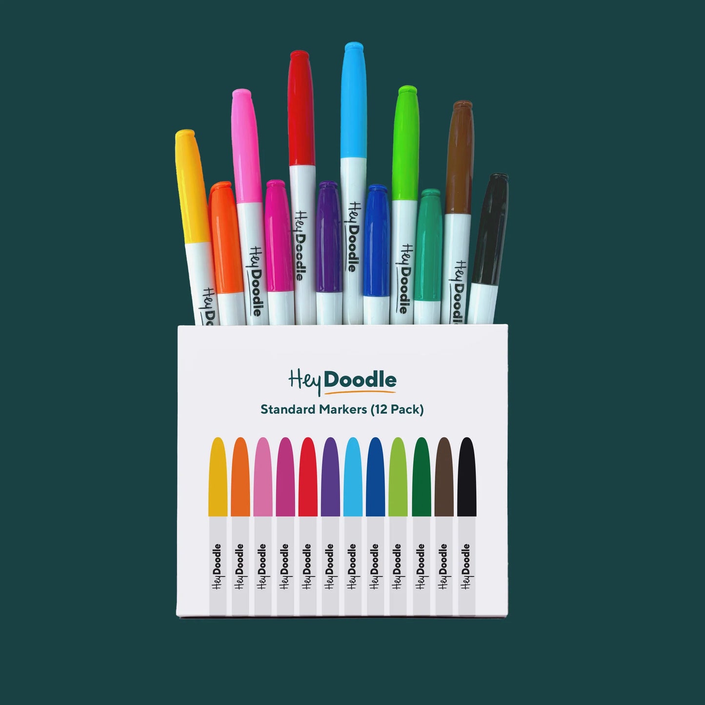 HeyDoodle Standard-Tip Markers Set of 12