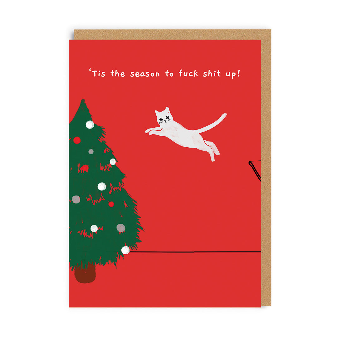 OHH DEER Card Christmas Tis The Season To Fuck Shit Up