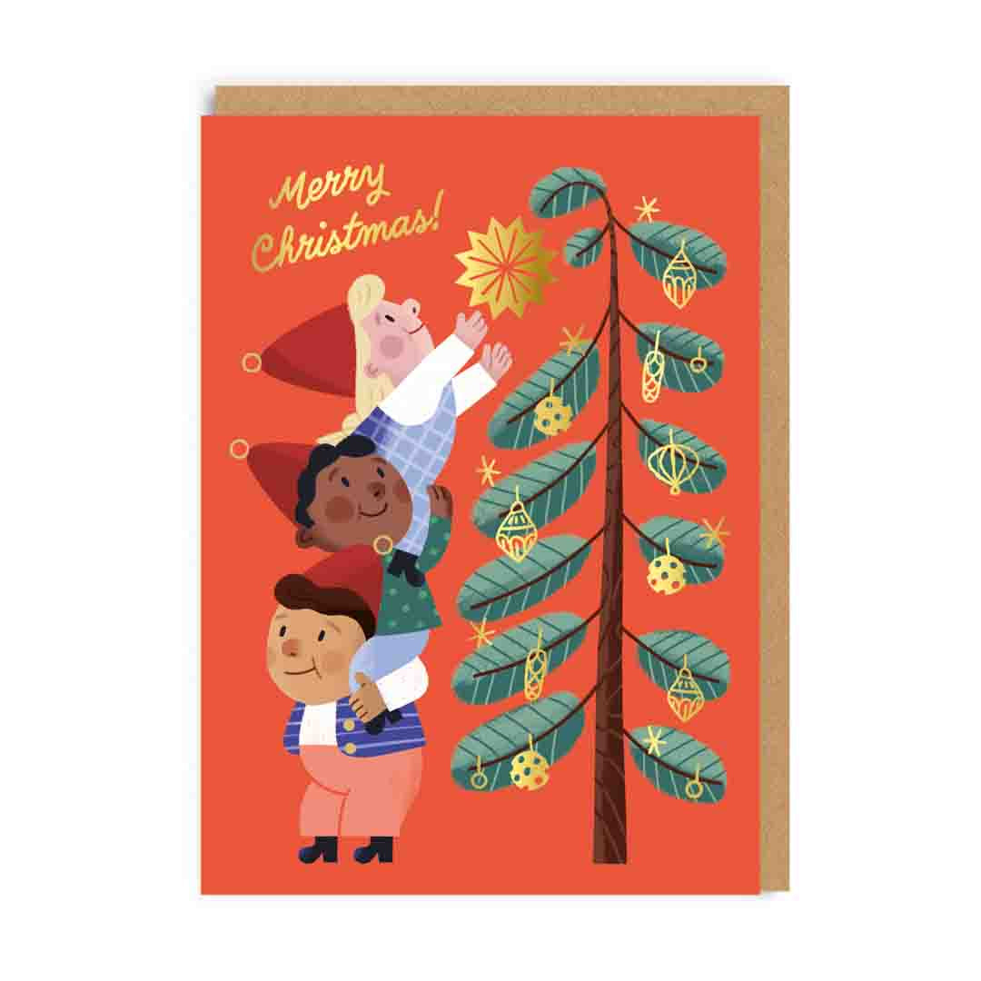 OHH DEER Card Christmas Santa's Helpers Tree