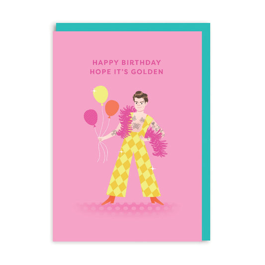 OHH DEER Card Birthday Harry Styles Golden