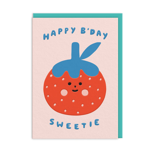 OHH DEER Card Birthday Sweetie Strawberry