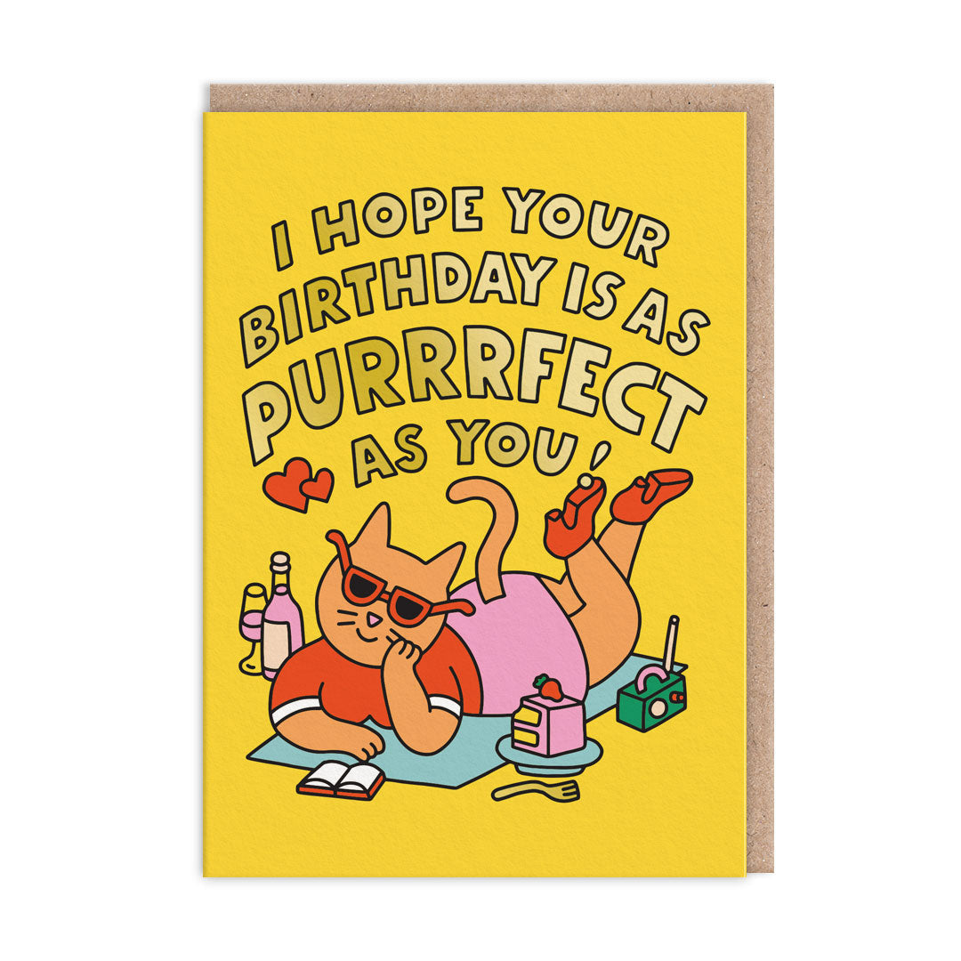 OHH DEER Card Birthday Purrrfect As You