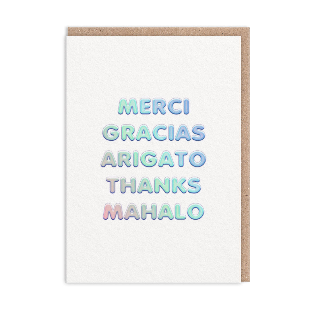 OHH DEER Card Thank You Merci, Gracias, Arigato