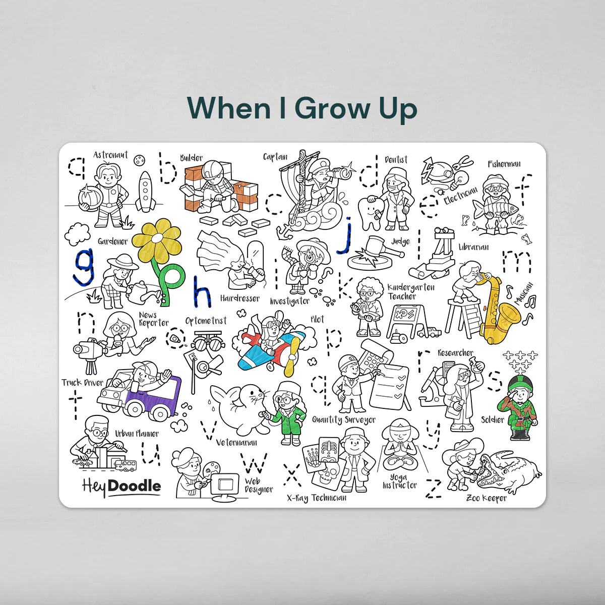 HeyDoodle Placemats-ABC:When I Grow Up