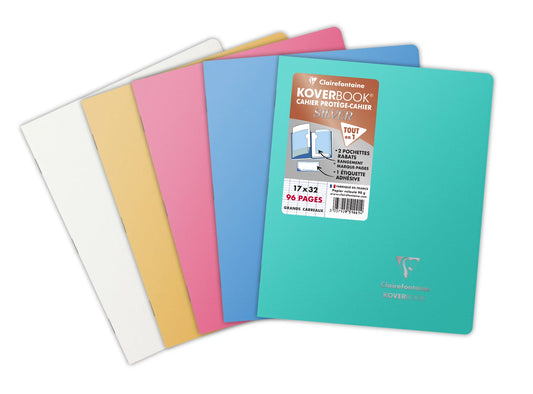 CLAIREFONTAINE Koverbook Silver Stapled Notebook 17x22cm Seyes Assorted