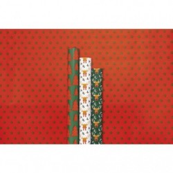 CLAIREFONTAINE Gift Wrap 80g 0.7x2M Flakes-Xmas Trees