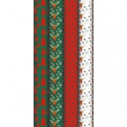 CLAIREFONTAINE Gift Wrap 80g 0.7x2M Flakes-Xmas Trees