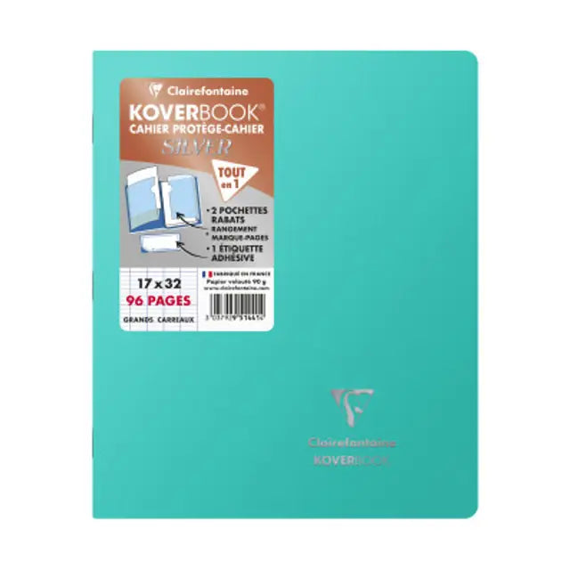 CLAIREFONTAINE Koverbook Silver Stapled Notebook 17x22cm Seyes Assorted