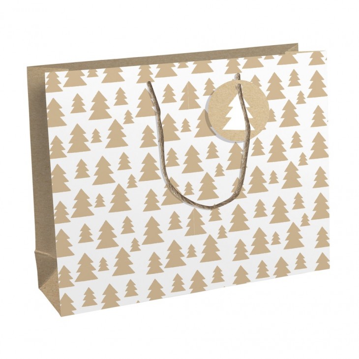 CLAIREFONTAINE Gift Bag Shopper 37.3x11.8x27.5 Xmas Trees