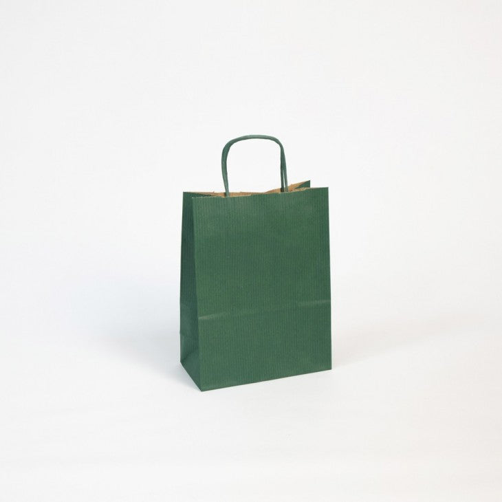 CLAIREFONTAINE Kraft Bags Ribbed Kraft 100g 16x8x21cm Green 25s