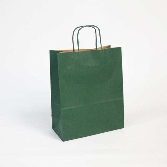 CLAIREFONTAINE Kraft Bags Ribbed Kraft 100g 22x10x27cm Green 25s