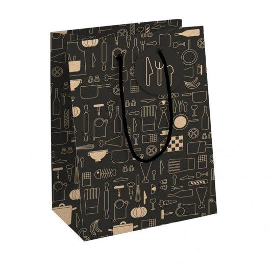 CLAIREFONTAINE Kraft Gift Bag M 21.5x10.2x25.3 Pictos